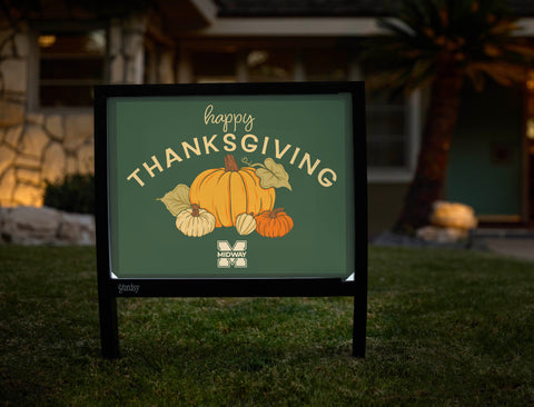 Midway District Happy Thanksgiving Yardsy Sign yard sign