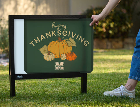 Midway District Happy Thanksgiving Yardsy Sign yard sign