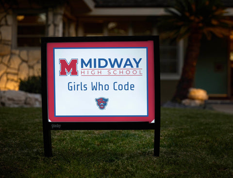 Midway High School Girls Who Code Yardsy Sign yard sign