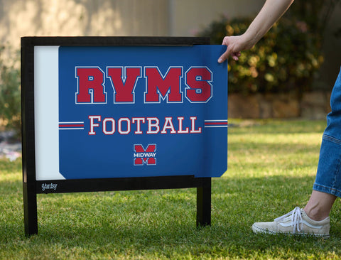 Midway River Valley Middle School Football Yardsy Sign yard sign