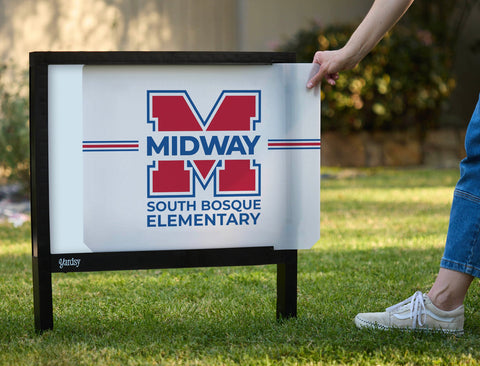 Midway South Bosque Elementary School M Yardsy Sign yard sign