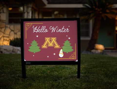 Minnesota Hello Winter Yardsy Sign yard sign