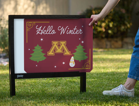 Minnesota Hello Winter Yardsy Sign yard sign