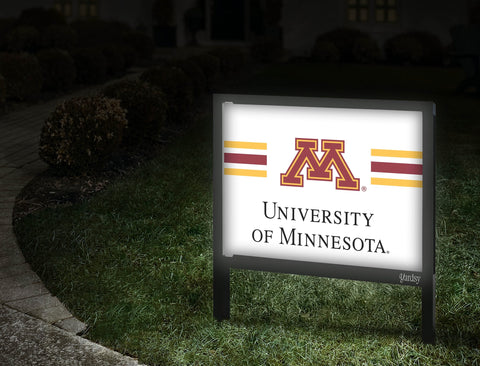 Minnesota M Stripes White Yardsy Sign Walkway