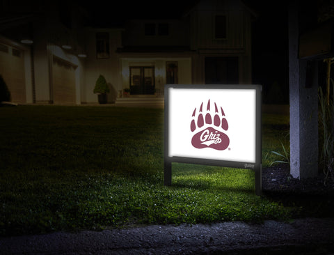 Montana Bear Paw Griz White Yardsy Sign
