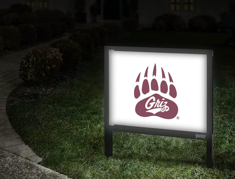 Montana Bear Paw Griz White Yardsy Sign