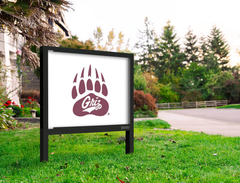 Montana Bear Paw Griz White Yardsy Sign