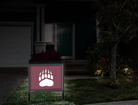 Montana Bear Paw Maroon Yardsy Sign