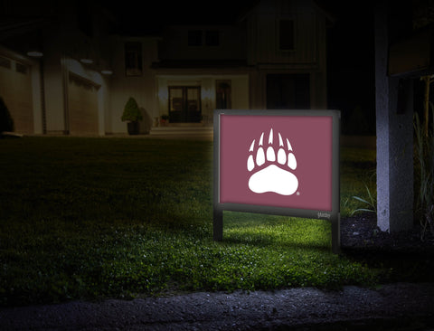 Montana Bear Paw Maroon Yardsy Sign