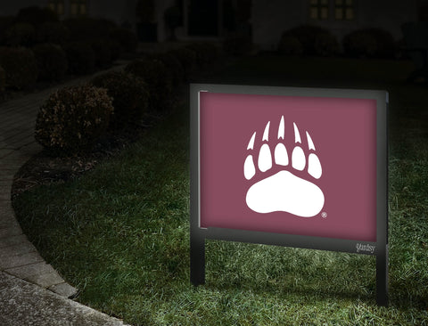 Montana Bear Paw Maroon Yardsy Sign