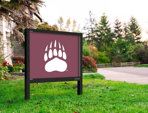 Montana Bear Paw Maroon Yardsy Sign