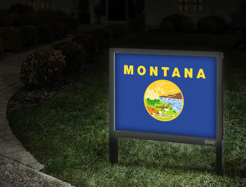 Montana Flag Yardsy Sign Walkway