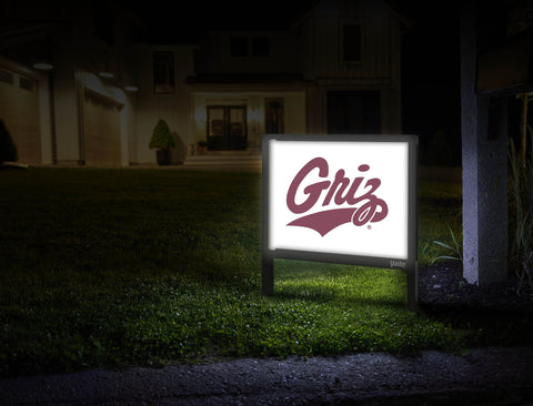 Montana Griz Wordmark White Yardsy Sign