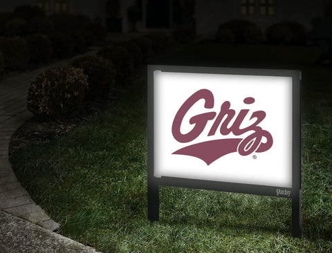 Montana Griz Wordmark White Yardsy Sign