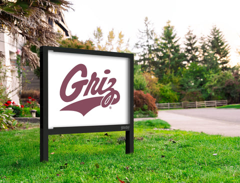 Montana Griz Wordmark White Yardsy Sign