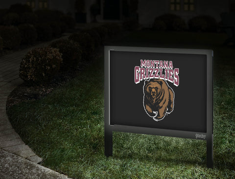 Montana Grizzlies Bear Black Yardsy Sign