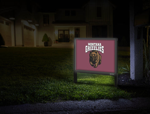Montana Grizzlies Bear Maroon Yardsy Sign