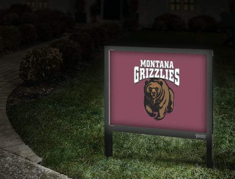 Montana Grizzlies Bear Maroon Yardsy Sign