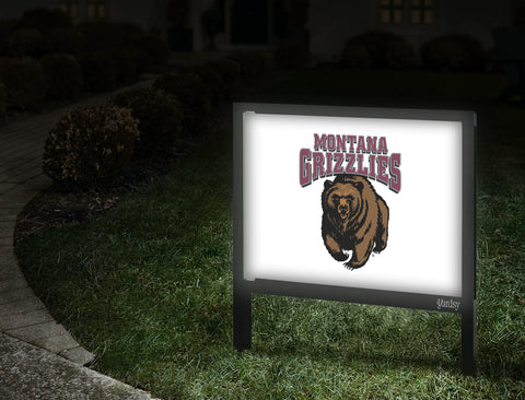 Montana Grizzlies Bear White Yardsy Sign