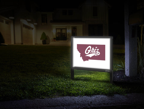 Montana State Griz White Yardsy Sign
