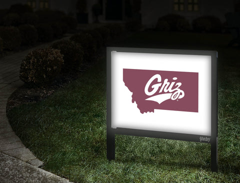 Montana State Griz White Yardsy Sign