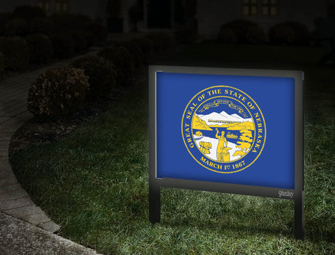 Nebraska Flag Yardsy Sign Walkway