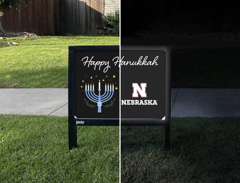 Nebraska Happy Hanukkah Yardsy Sign yard sign