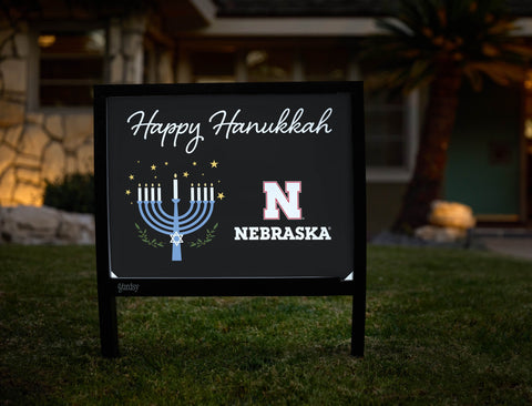 Nebraska Happy Hanukkah Yardsy Sign yard sign