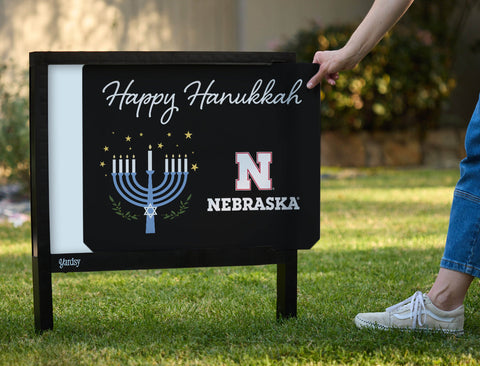 Nebraska Happy Hanukkah Yardsy Sign yard sign
