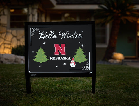 Nebraska Hello Winter Yardsy Sign yard sign