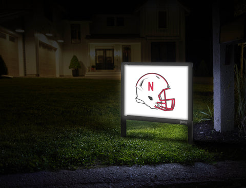 Nebraska Helmet White Yardsy Sign