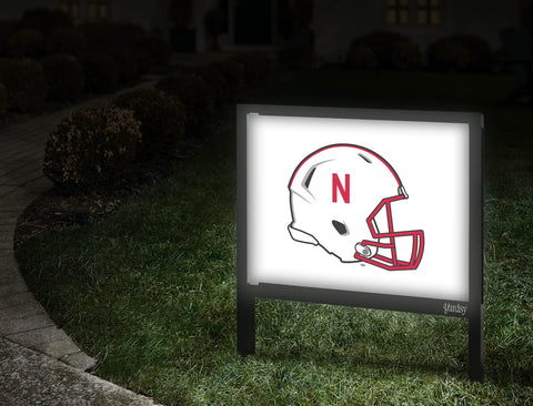 Nebraska Helmet White Yardsy Sign