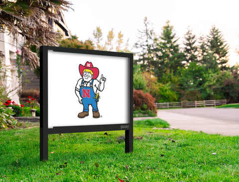 Nebraska Herbie White Yardsy Sign