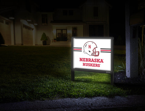 Nebraska Huskers Helmet White Yardsy Sign Mailbox