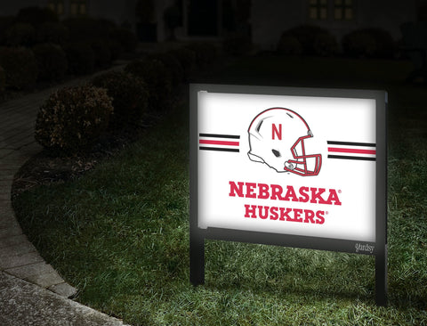 Nebraska Huskers Helmet White Yardsy Sign Walkway