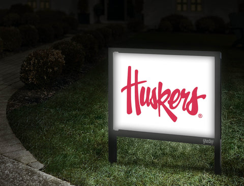 Nebraska Huskers White Yardsy Sign