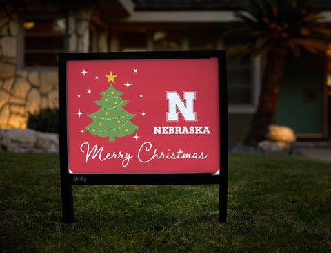 Nebraska Merry Christmas Yardsy Sign yard sign