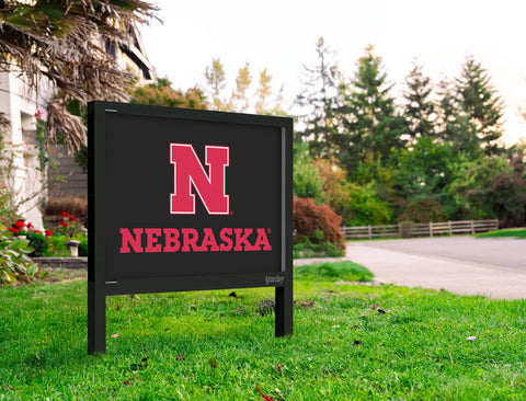 Nebraska N Mark Black Yardsy Sign