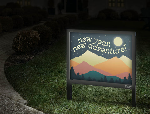 New Year New Adventure Yard Sign Walkway