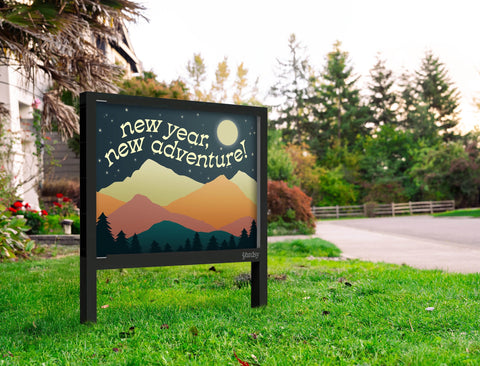New Year New Adventure Yard Sign Yard