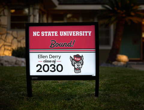 North Carolina State College Bound Custom Yardsy Sign yard sign