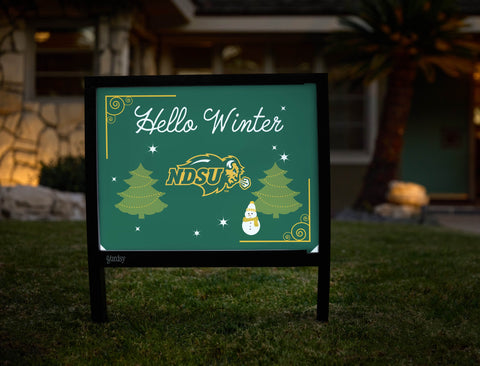North Dakota Hello Winter Yardsy Sign yard sign