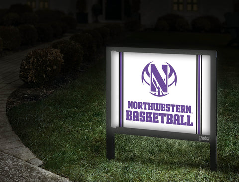 Northwestern Basketball White Yardsy Sign