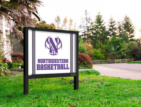 Northwestern Basketball White Yardsy Sign