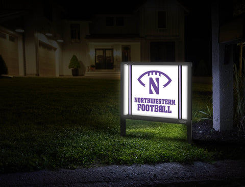 Northwestern Football White Yardsy Sign
