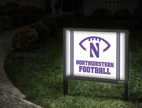 Northwestern Football White Yardsy Sign