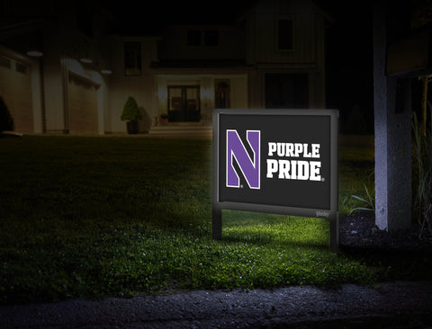 Northwestern N Purple Pride Black Yardsy Sign