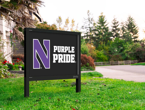 Northwestern N Purple Pride Black Yardsy Sign