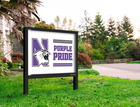 Northwestern N Purple Pride White Yardsy Sign