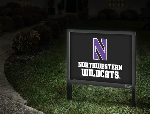 Northwestern N Wildcats Black Yardsy Sign